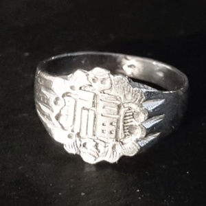 Silver Luck Chinese Character Men's Ring